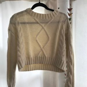 Nasty Gal Cropped white sweater